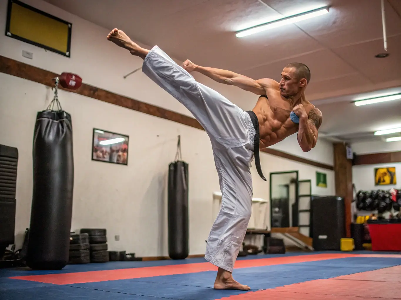 B.N.S. members competing in a Savate competition, demonstrating the club's commitment to providing opportunities for competitive participation and skill development.
